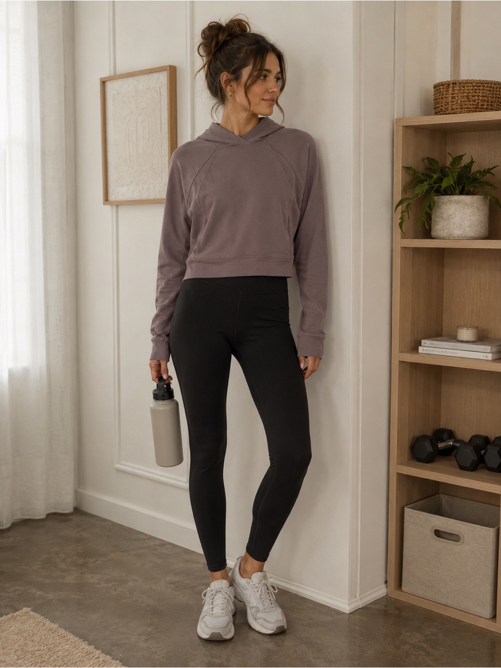 Lululemon Cropped Hoodie Mauve Purple Size 6 Athleisure Pullover